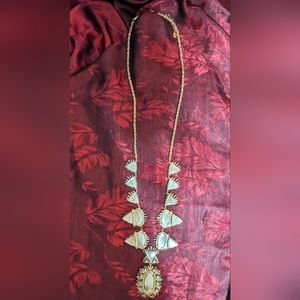 Gorgeous Kendra Scott Large Mother Of Pearl Necklace 14k Gold Over Brass